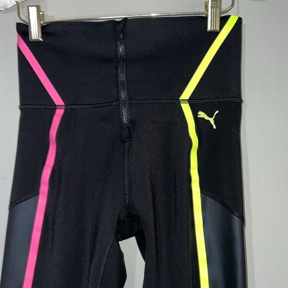 Puma Train Bonded High Waist Zip Womens Training Tights Black Gym Workout Ladies - Picture 8 of 8